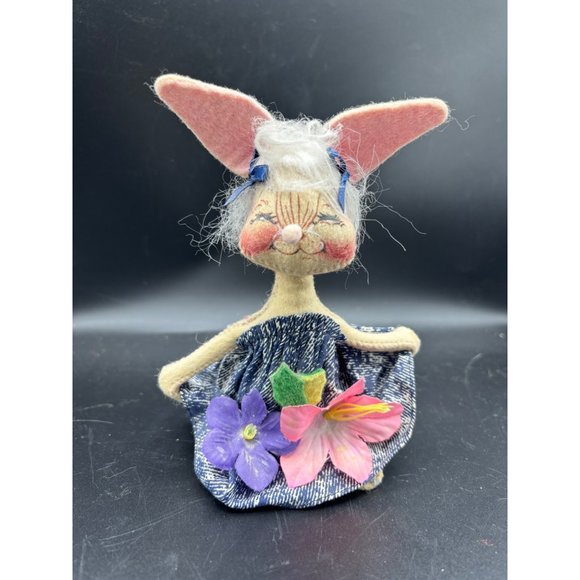 Vintage Annalee Spring Girl Bunny 1991 7 inches Easter Bunny Flowers - Picture 11 of 16